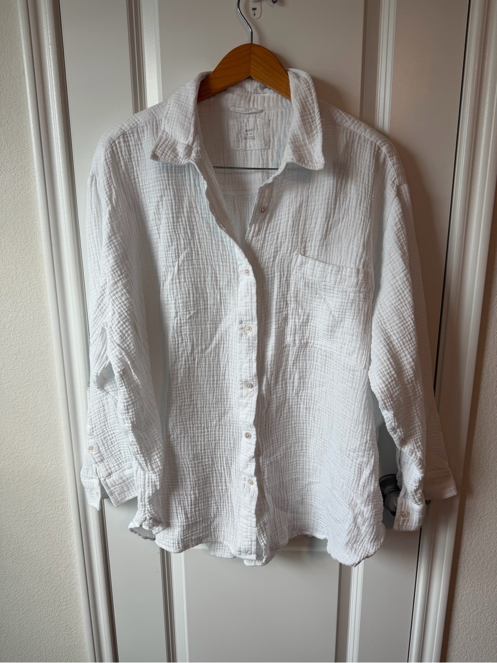 Aerie Oversized Gauze Cover-up Button Front Shirt - Picture 3 of 5